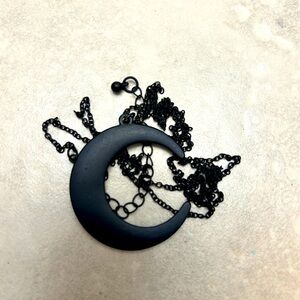 Long chain moon necklace